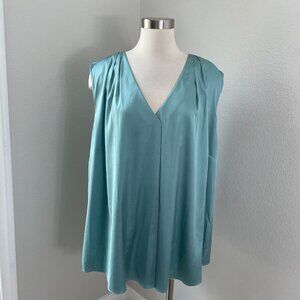White House Black Market Womens Plus 22W Sleeveless V Neck Tunic Top Blouse